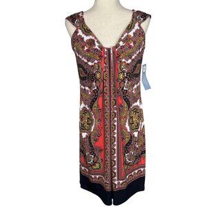 LONDON TIMES Sleeveless Surplice Dress Multicolor Sz 12P NWT